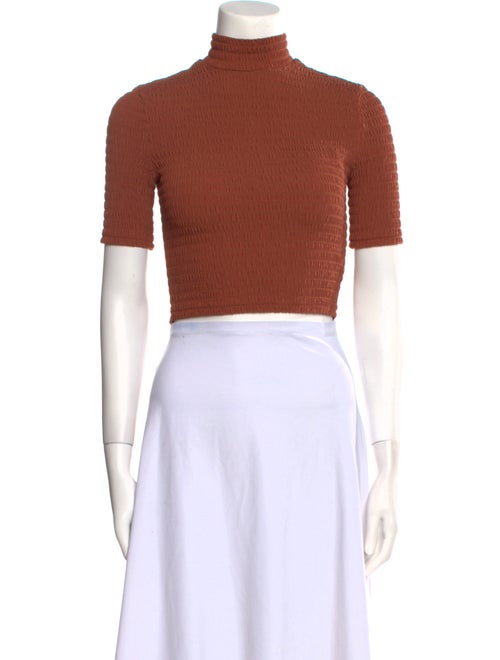 A.L.C. Turtleneck Short Sleeve Crop Top