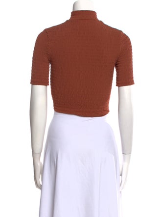 A.L.C. Turtleneck Short Sleeve Crop Top