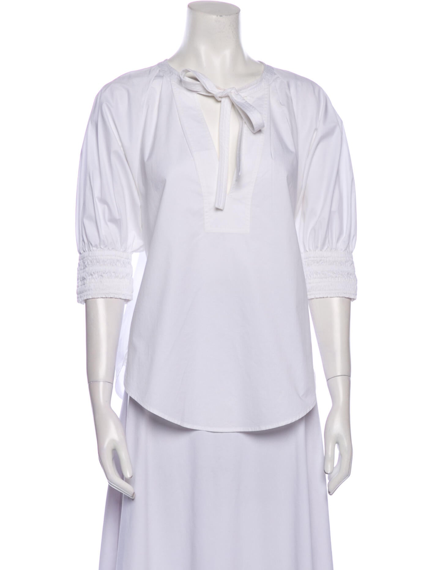 A.L.C. V-Neck Three-Quarter Sleeve Polo