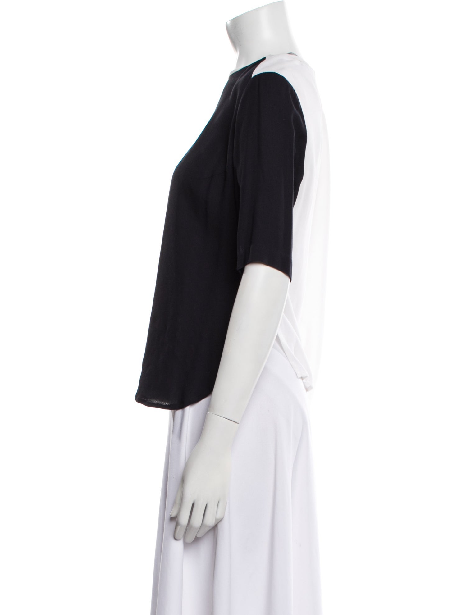 A.L.C. Bateau Neckline Short Sleeve Blouse