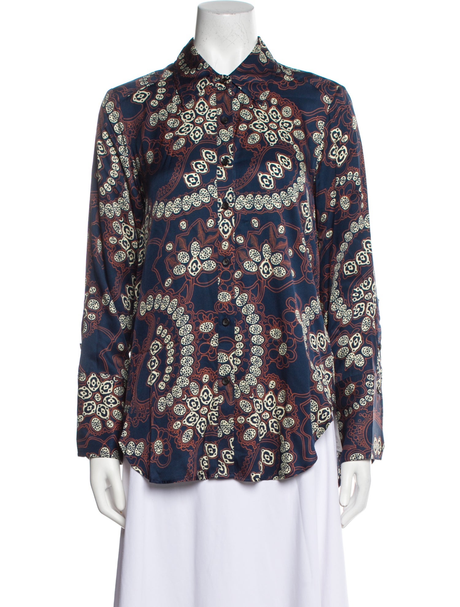 A.L.C. Printed Long Sleeve Button-Up Top w/ Tags