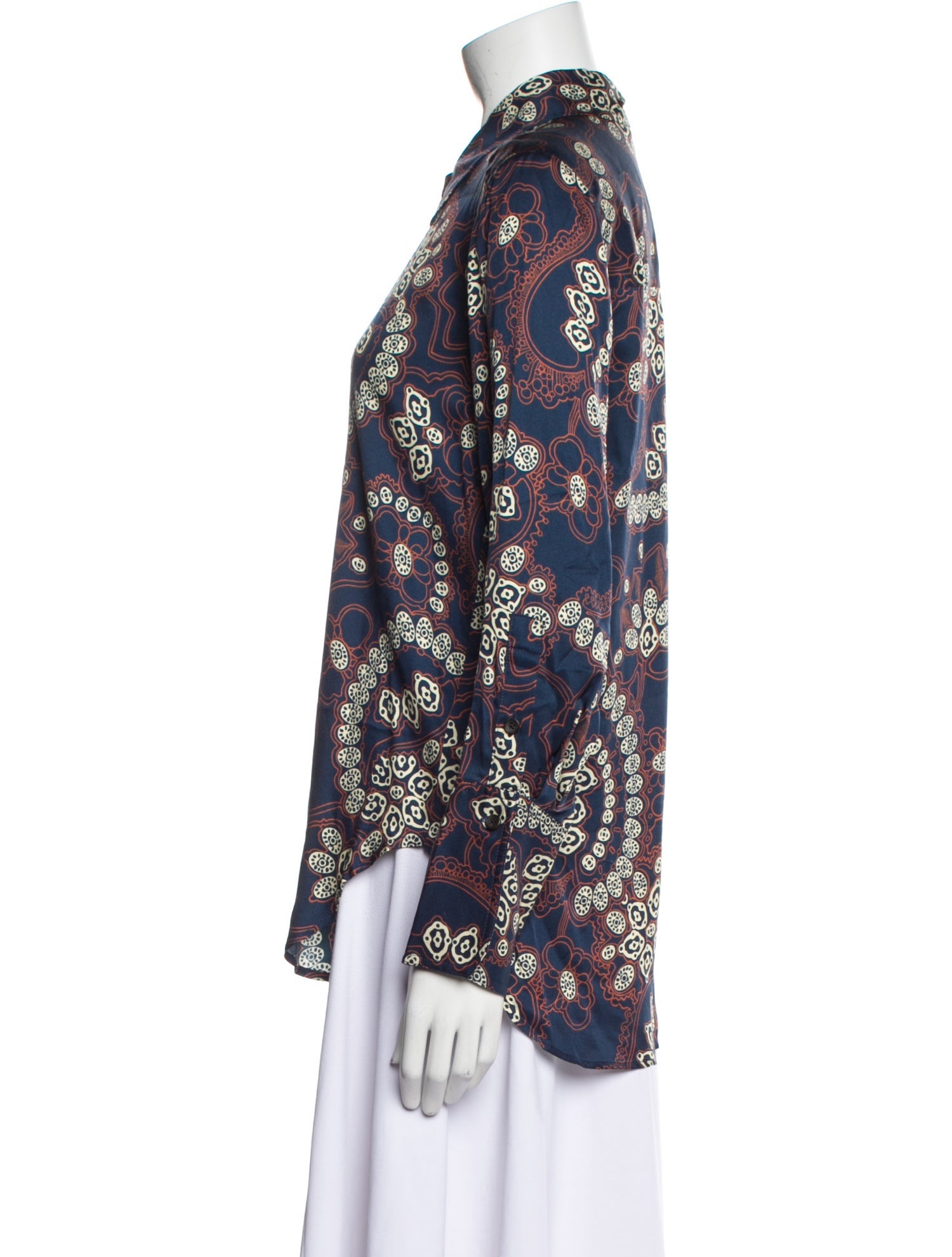 A.L.C. Printed Long Sleeve Button-Up Top w/ Tags