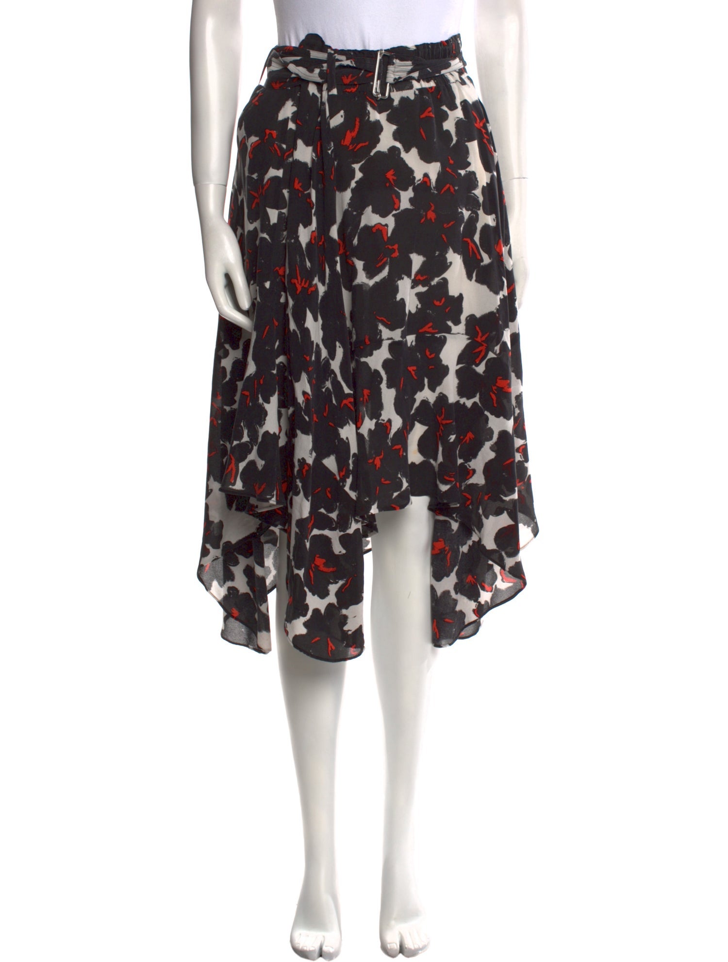 A.L.C. Silk Midi Length Skirt