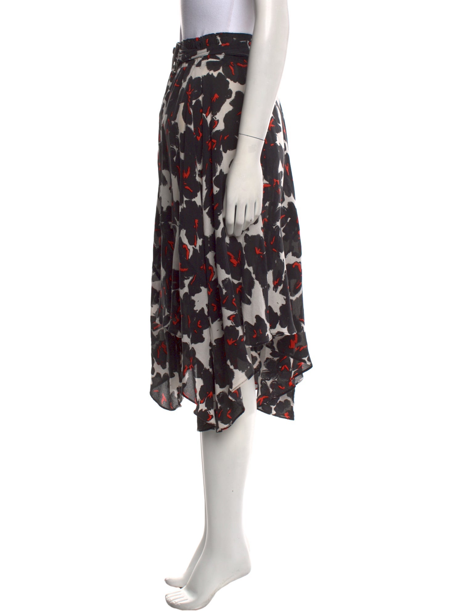 A.L.C. Silk Midi Length Skirt