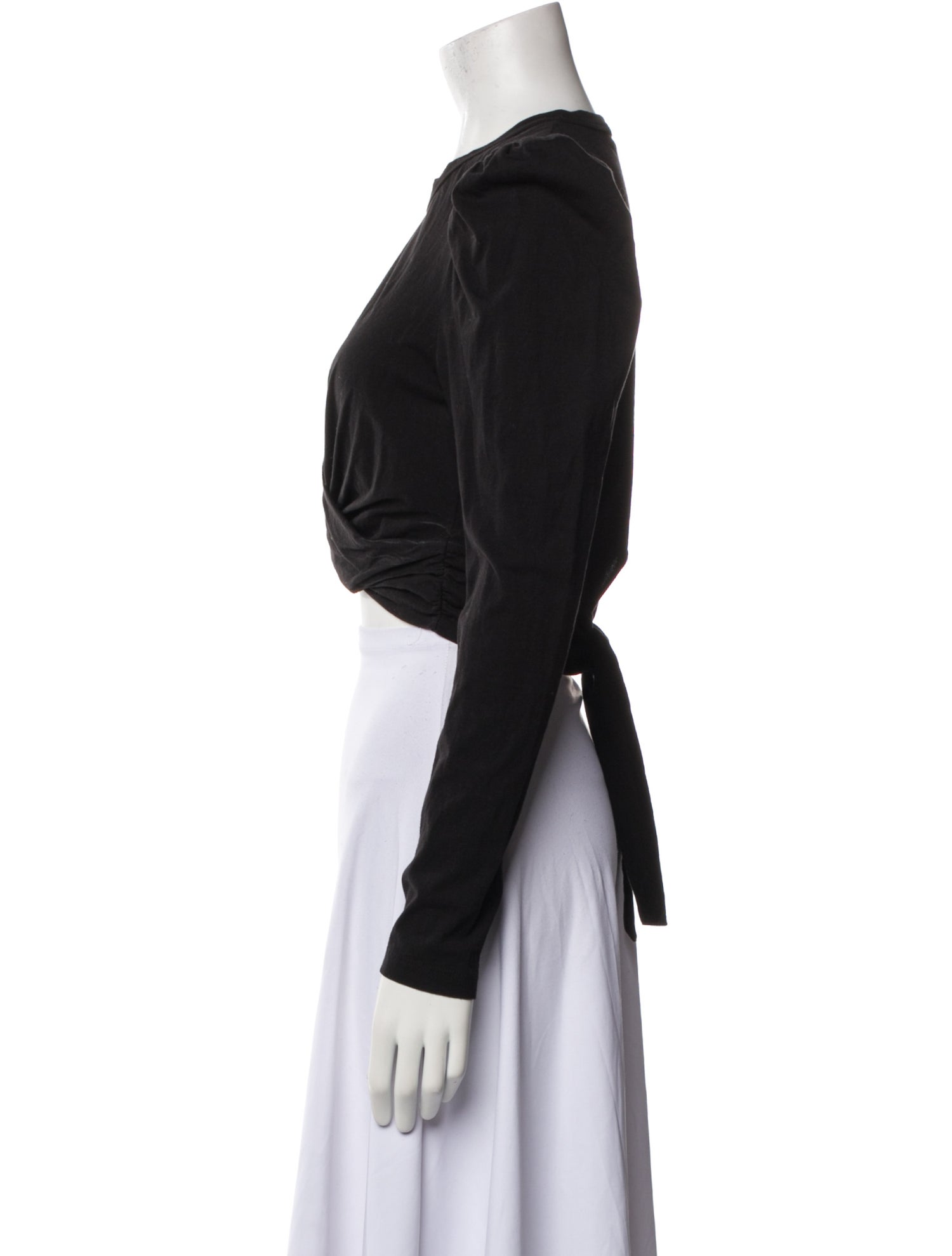 A.L.C. Crew Neck Long Sleeve Crop Top