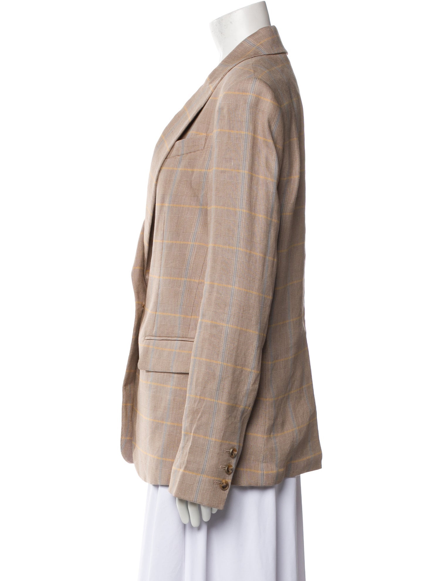 A.L.C. Linen Plaid Print Coat