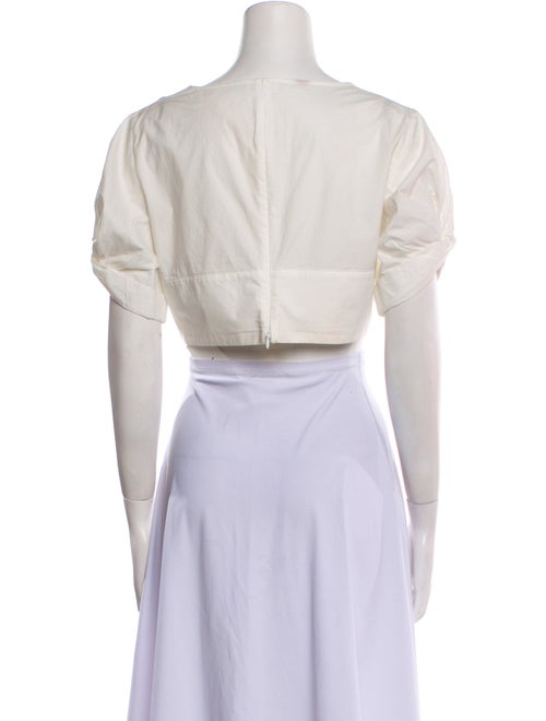 A.L.C. V-Neck Short Sleeve Crop Top