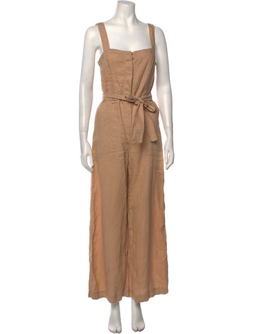 A.L.C. Linen Square Neckline Jumpsuit