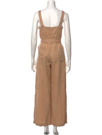 A.L.C. Linen Square Neckline Jumpsuit