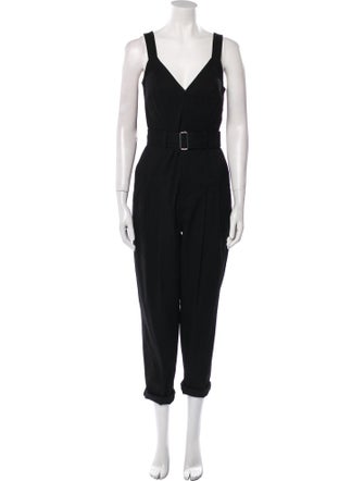 A.L.C. Linen Plunge Neckline Jumpsuit