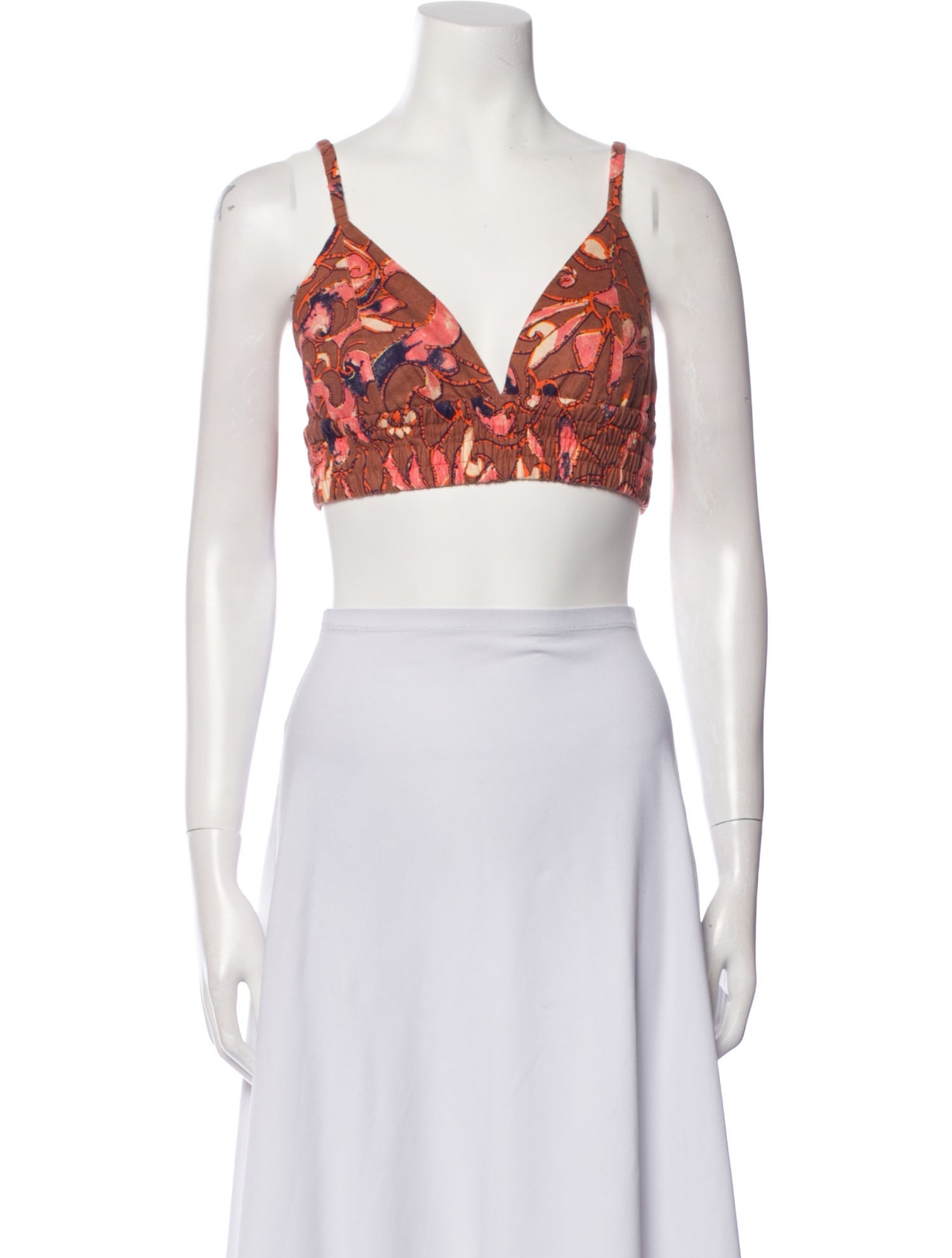 A.L.C. Linen Paisley Print Crop Top