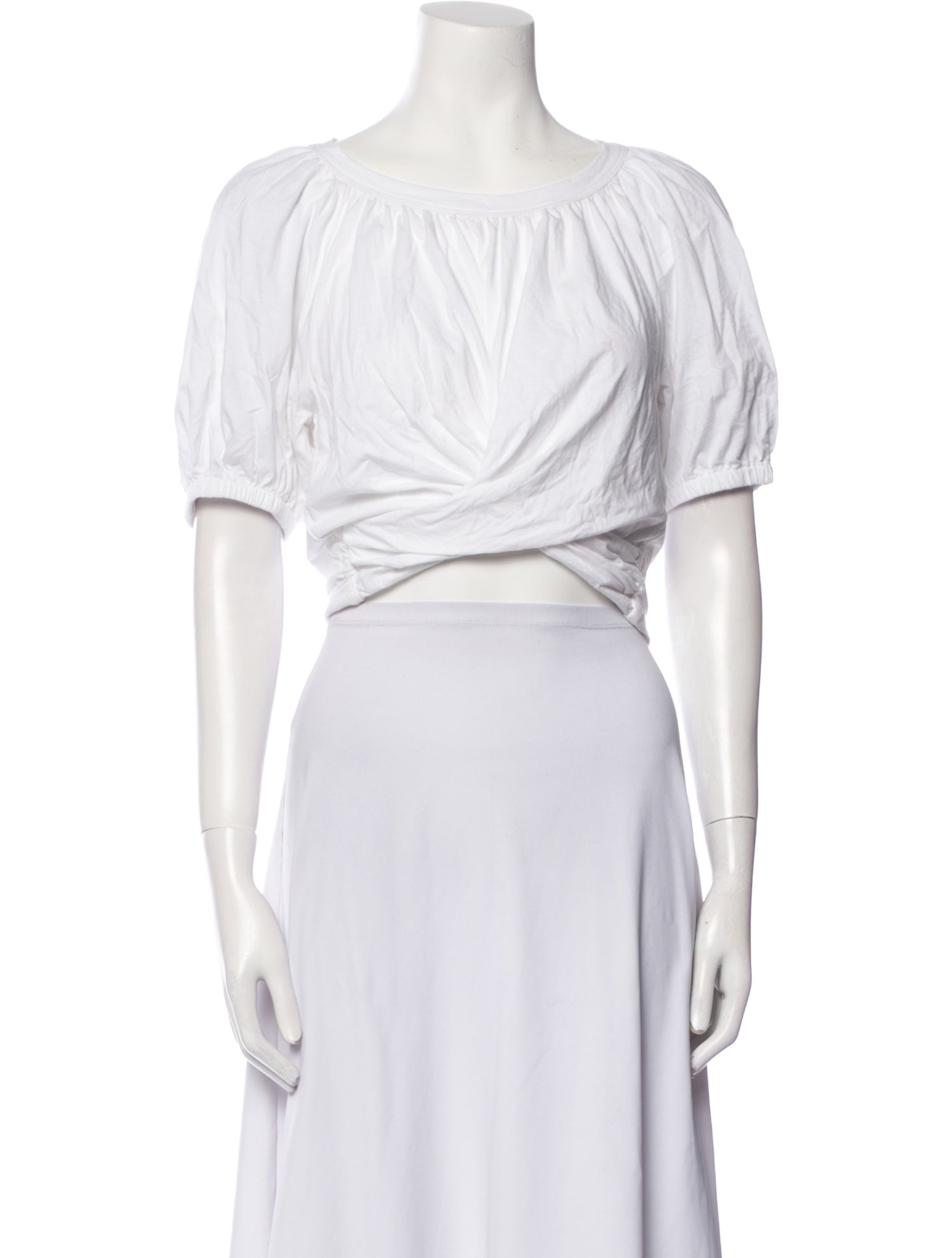 A.L.C. Scoop Neck Short Sleeve Crop Top