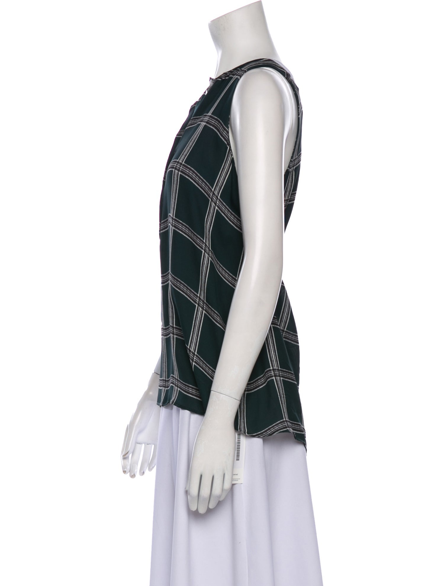 A.L.C. Silk Plaid Print Blouse