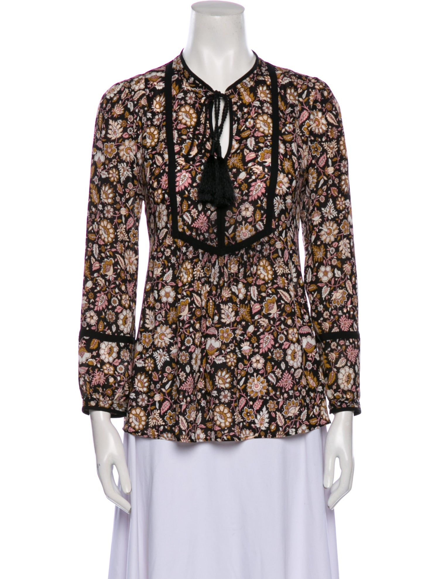 A.L.C. Silk Floral Print Blouse