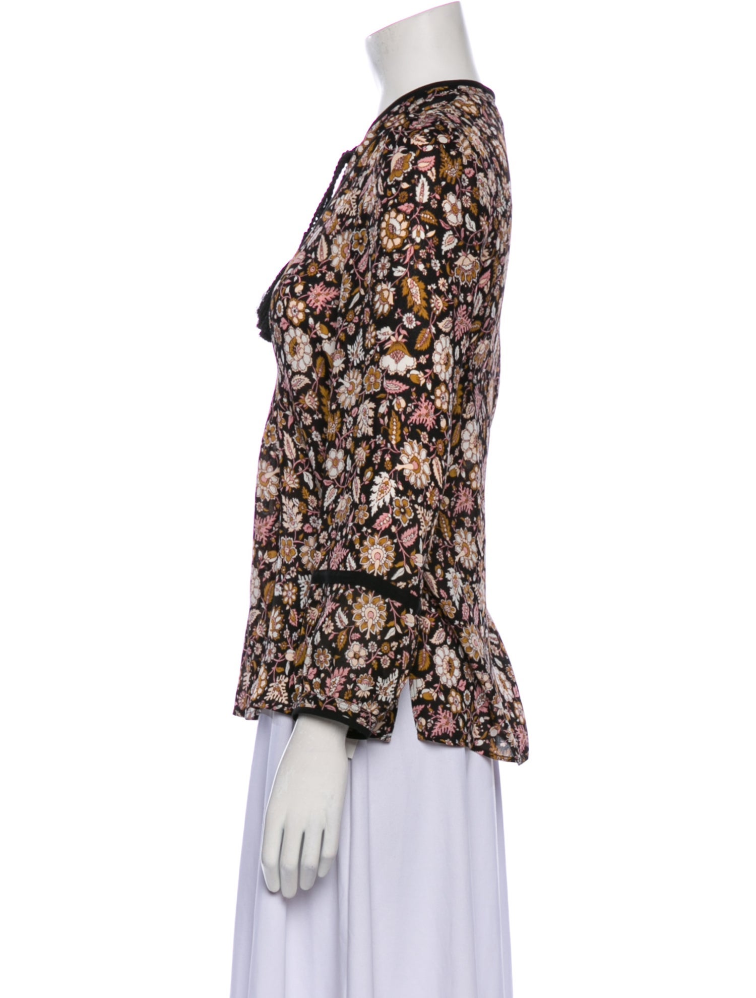 A.L.C. Silk Floral Print Blouse