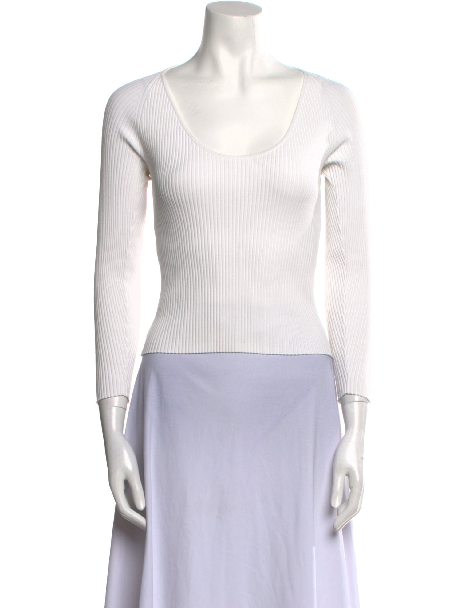 A.L.C. Scoop Neck Long Sleeve Crop Top