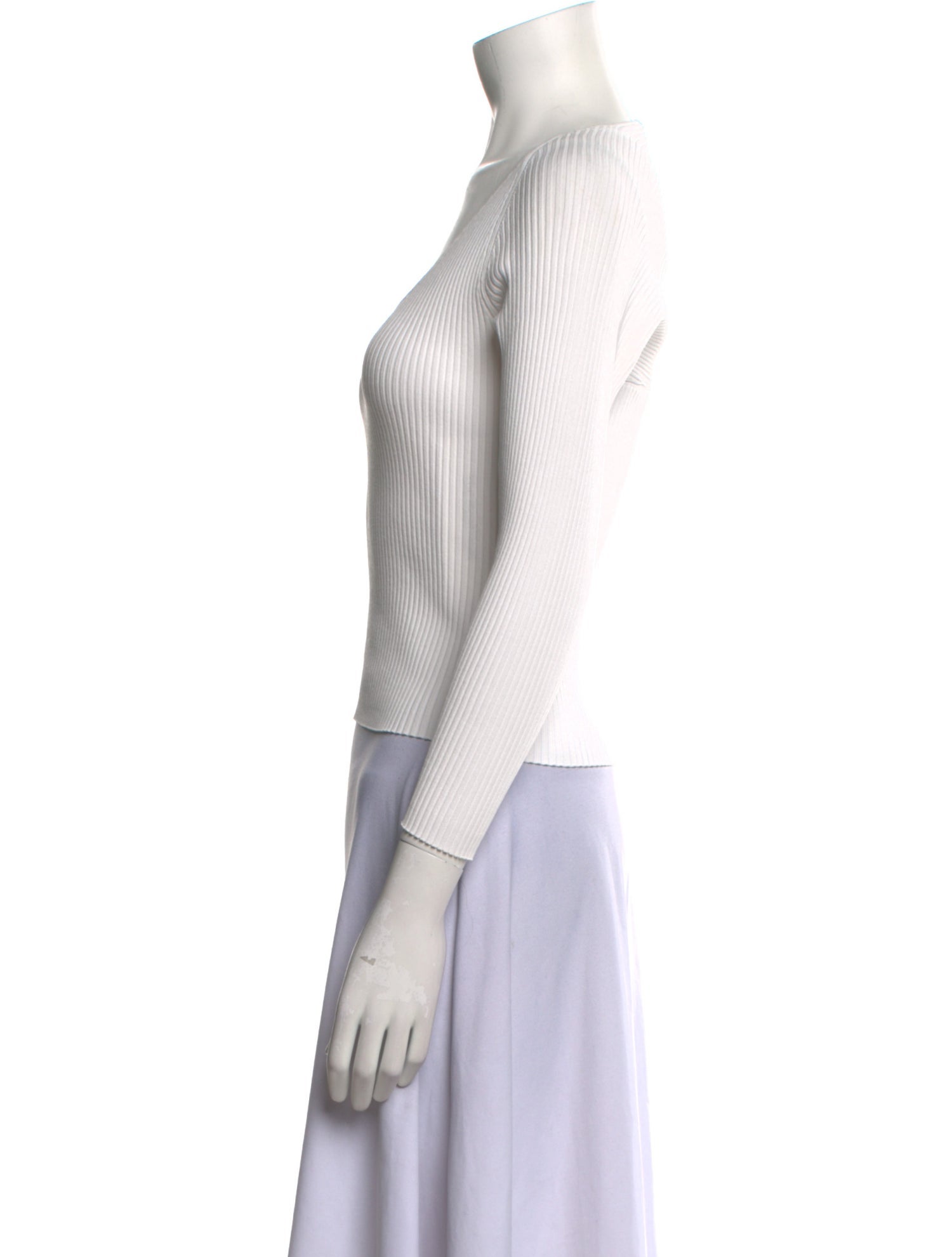 A.L.C. Scoop Neck Long Sleeve Crop Top