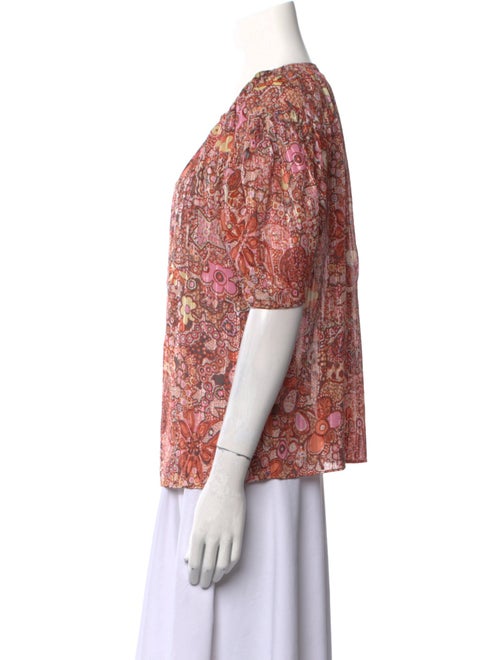 A.L.C. Printed V-Neck Blouse