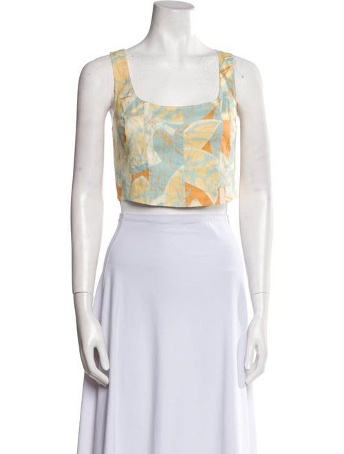 A.L.C. Linen Printed Crop Top