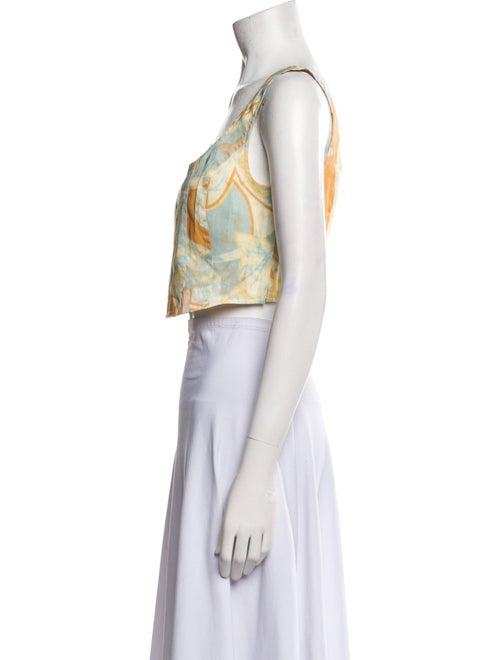 A.L.C. Linen Printed Crop Top