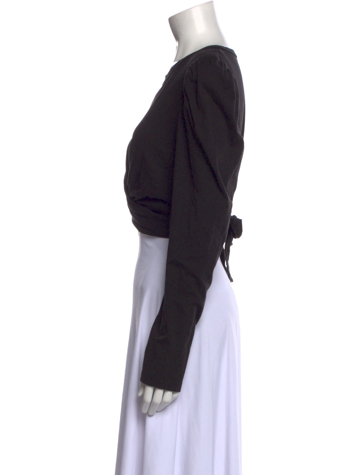 A.L.C. Scoop Neck Long Sleeve Crop Top