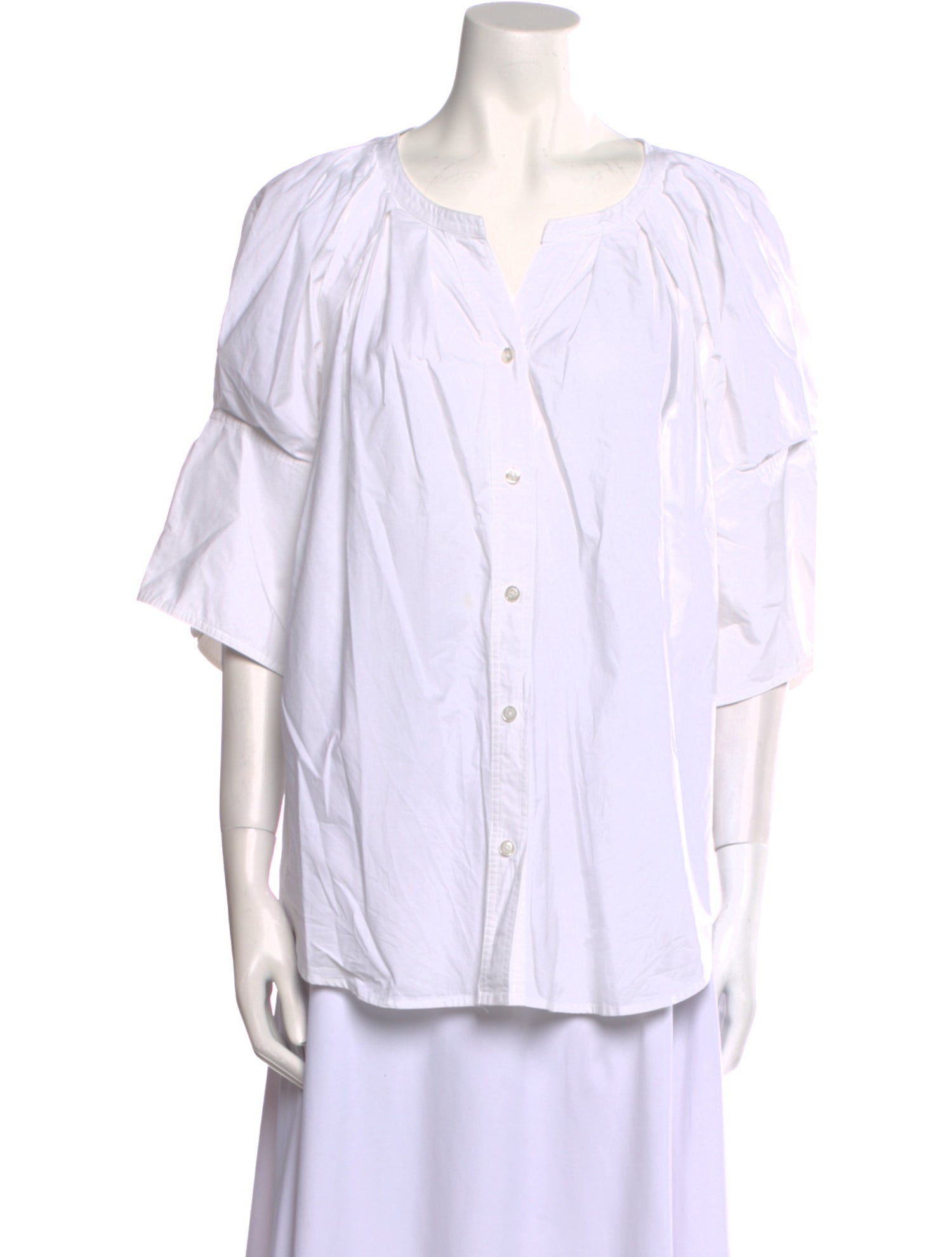 A.L.C. V-Neck Three-Quarter Sleeve Button-Up Top