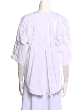 A.L.C. V-Neck Three-Quarter Sleeve Button-Up Top