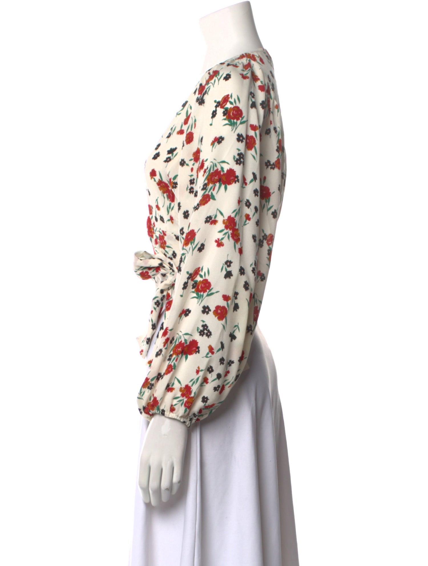 A.L.C. Silk Floral Print Crop Top