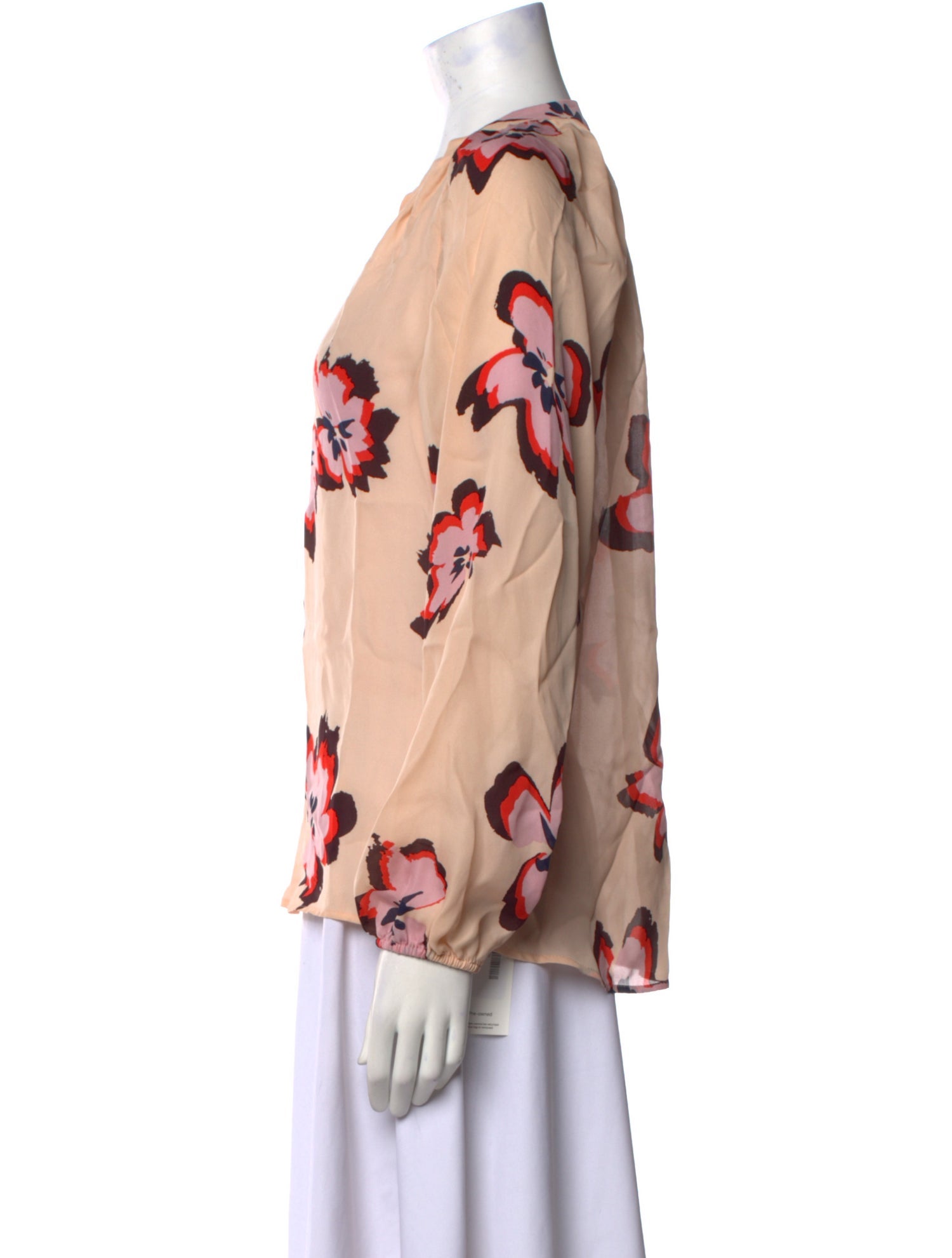 A.L.C. Floral Print V-Neck Blouse