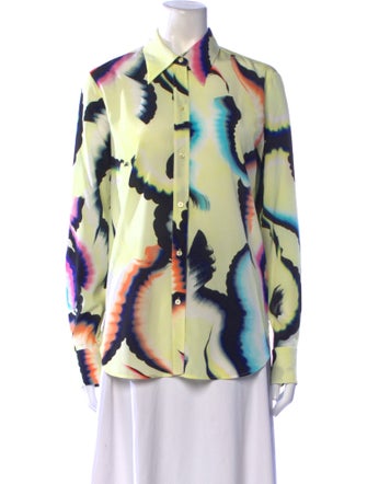 A.L.C. Silk Printed Button-Up Top