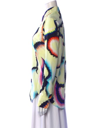 A.L.C. Silk Printed Button-Up Top