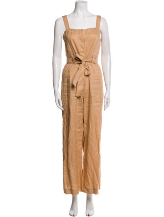 A.L.C. Linen Square Neckline Jumpsuit