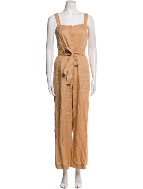 A.L.C. Linen Square Neckline Jumpsuit