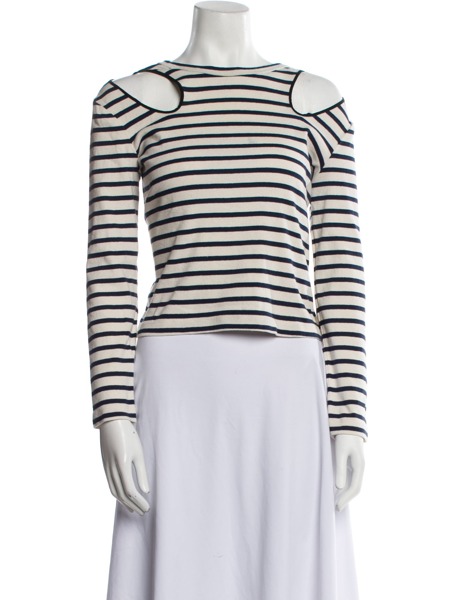 A.L.C. Striped Bateau Neckline Top