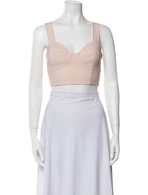 A.L.C. Linen Square Neckline Crop Top