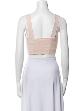 A.L.C. Linen Square Neckline Crop Top