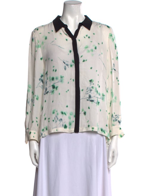 A.L.C. Silk Printed Button-Up Top