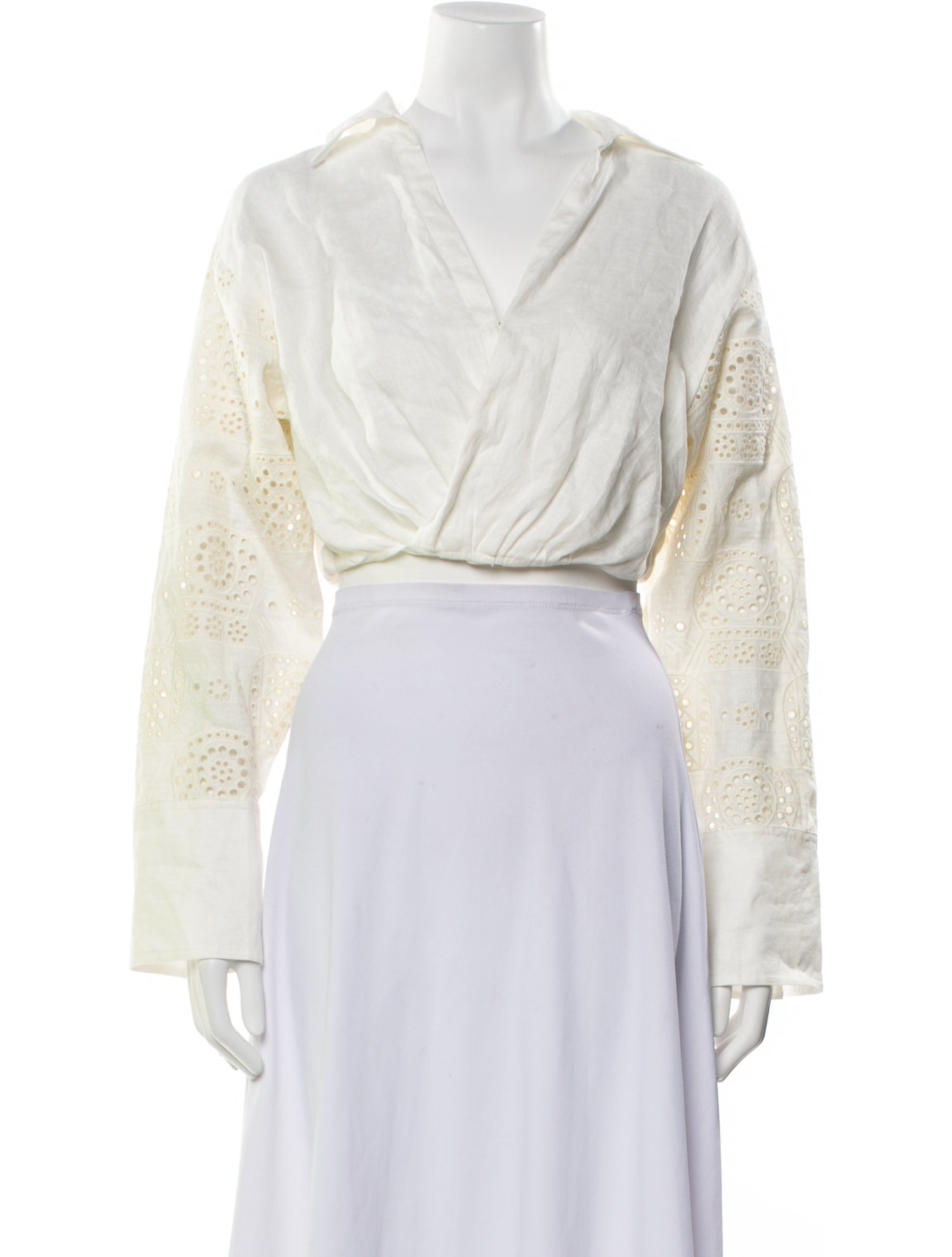 A.L.C. Linen V-Neck Crop Top