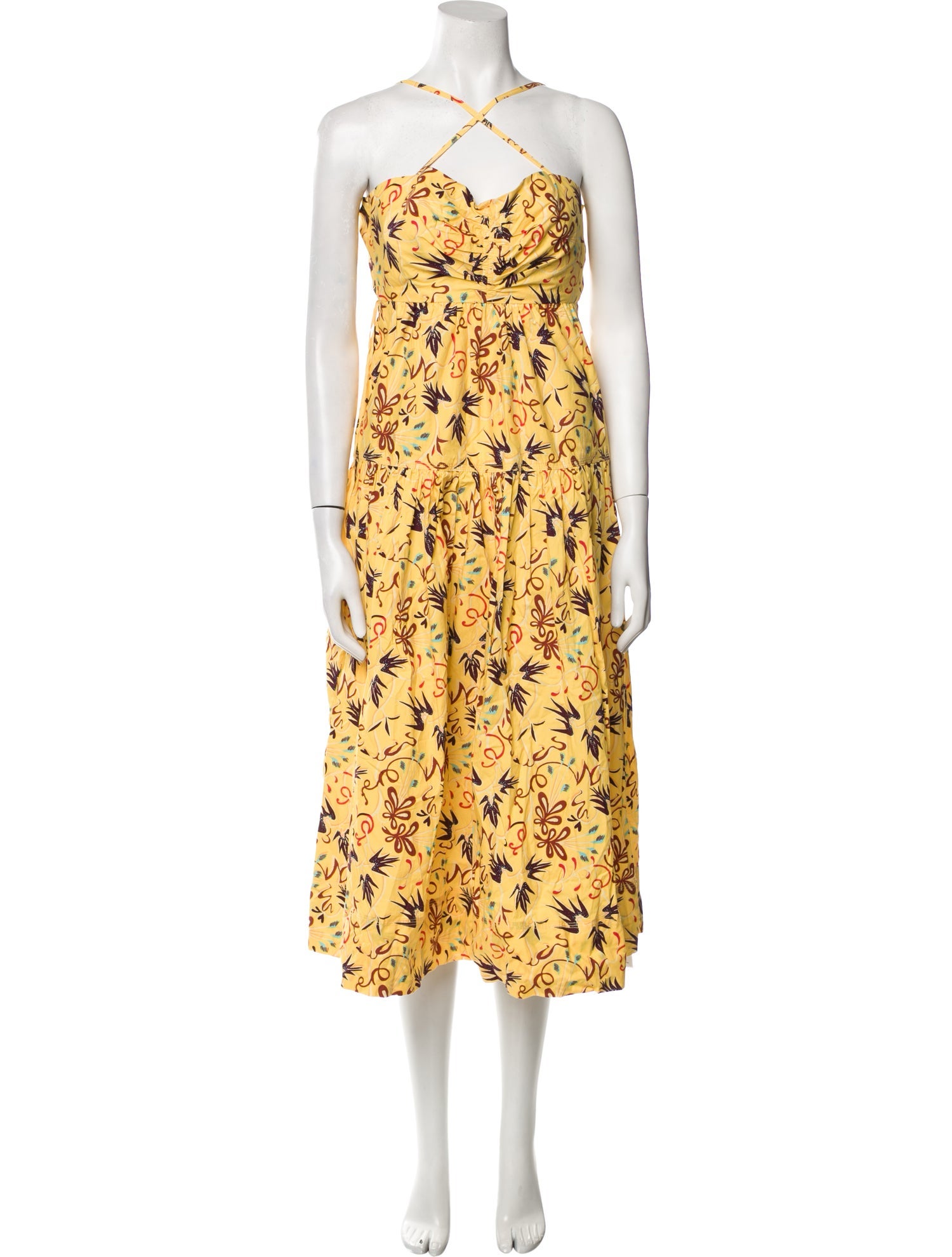 A.L.C. Floral Print Midi Length Dress