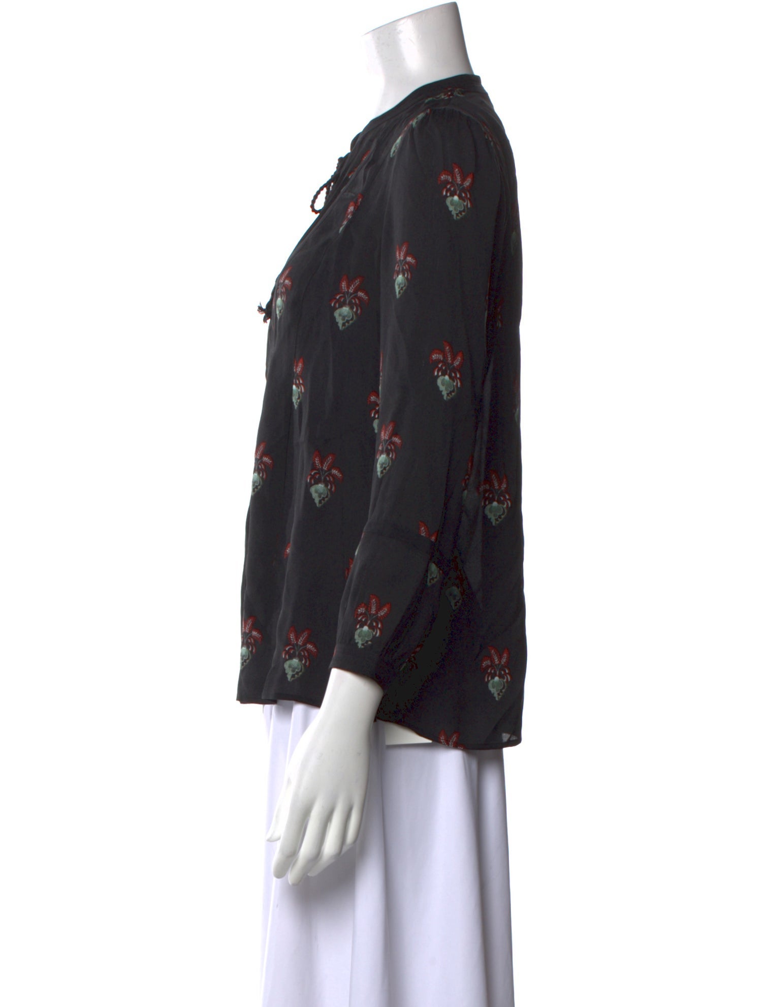 A.L.C. Silk Floral Print Blouse