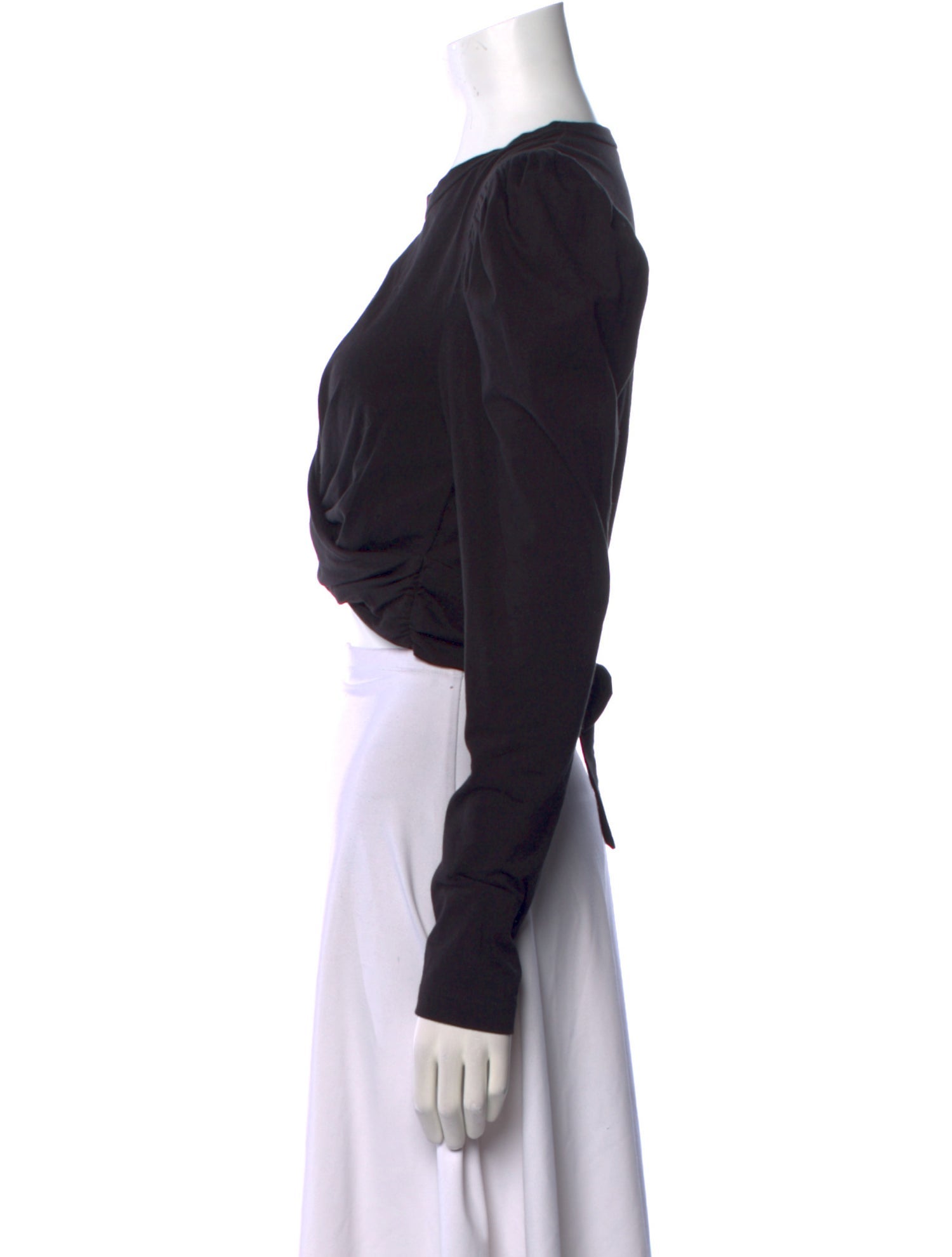 A.L.C. Crew Neck Long Sleeve Crop Top