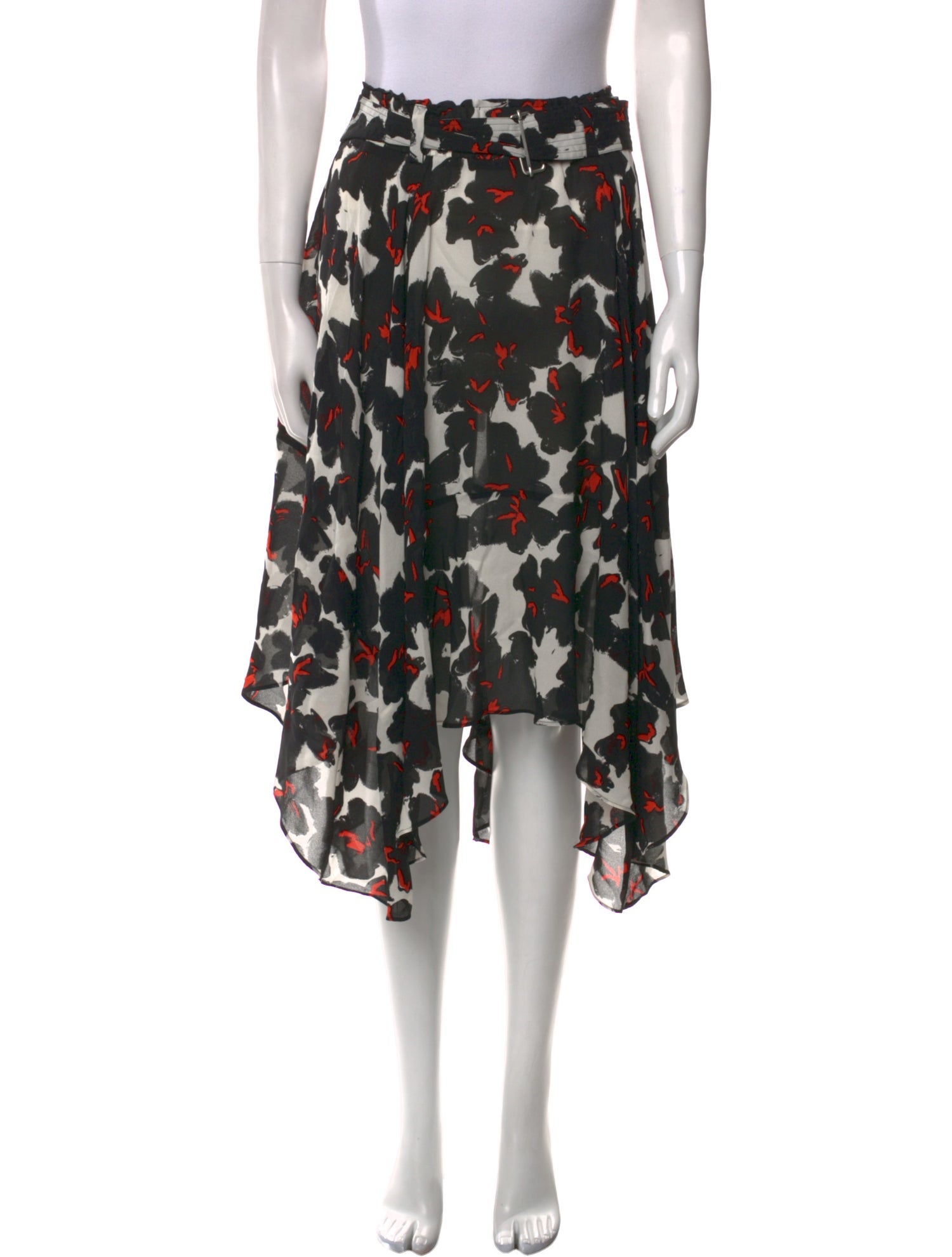 A.L.C. Silk Midi Length Skirt