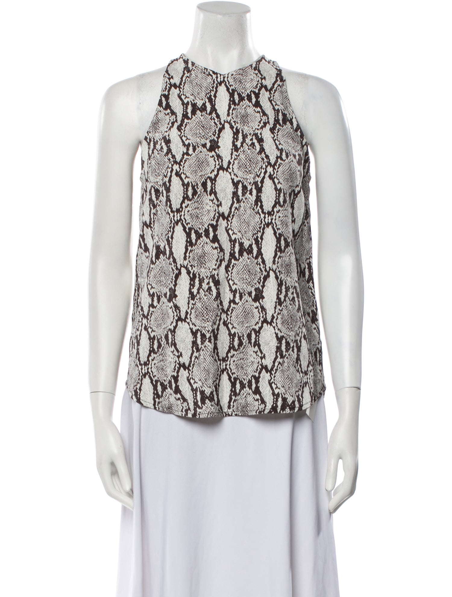 A.L.C. Animal Print V-Neck Blouse