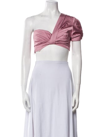 A.L.C. One-Shoulder Short Sleeve Crop Top