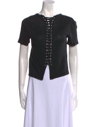 A.L.C. Linen Crew Neck Crop Top