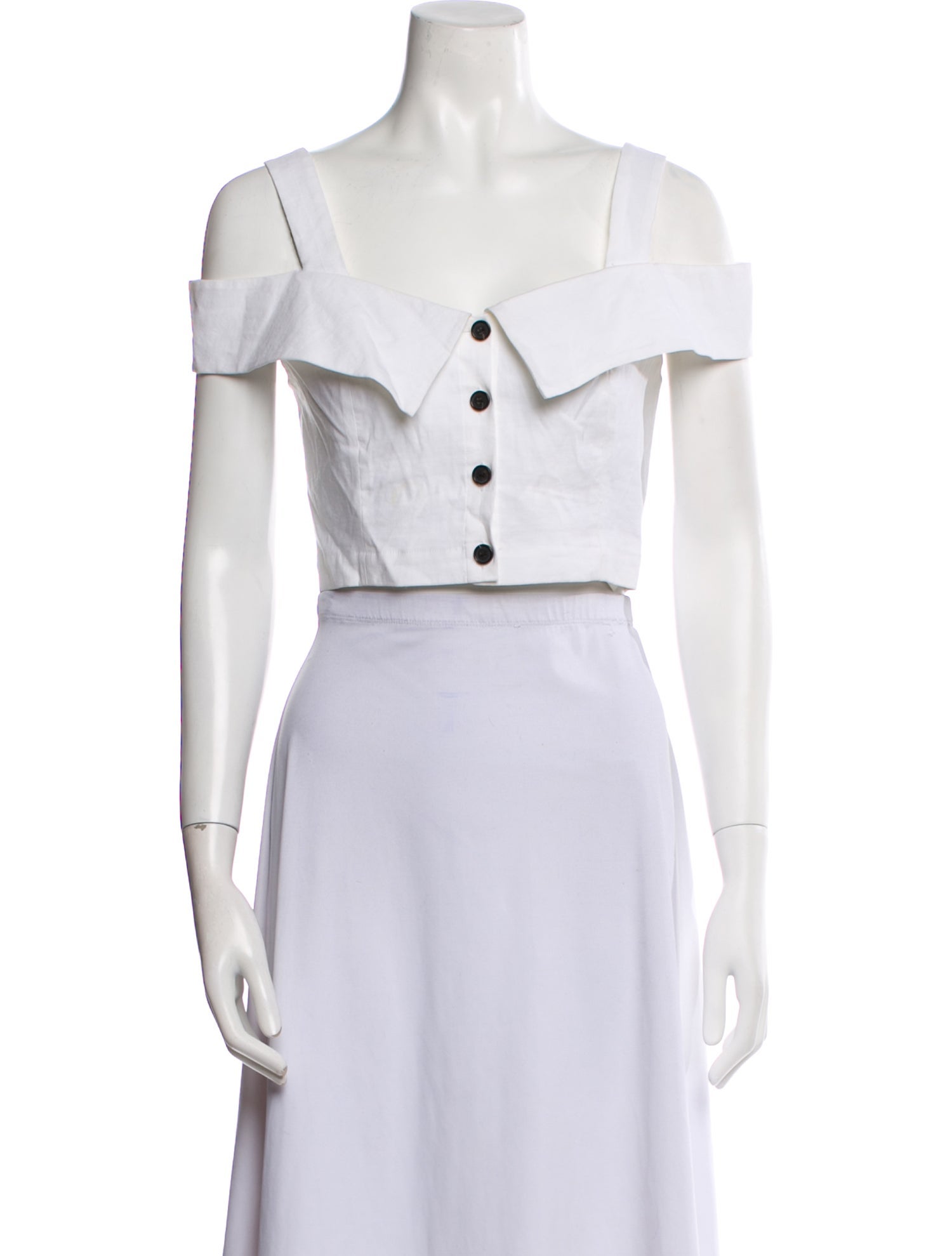 A.L.C. Square Neckline Short Sleeve Crop Top