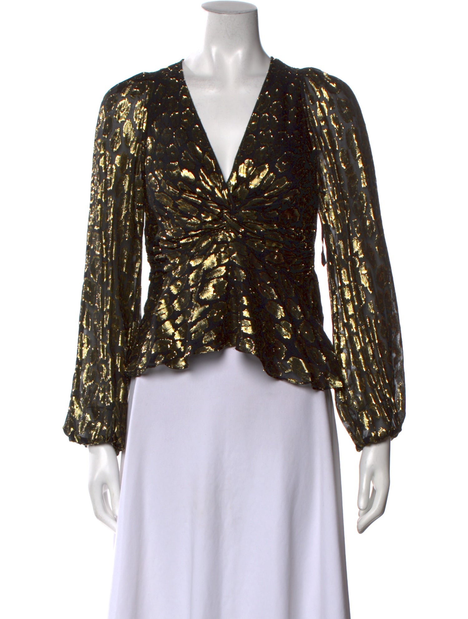 A.L.C. Silk V-Neck Crop Top