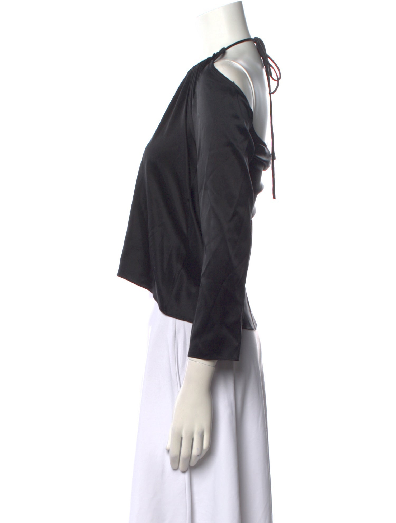 A.L.C. Silk Halterneck Crop Top