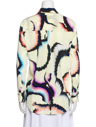 A.L.C. Silk Printed Button-Up Top