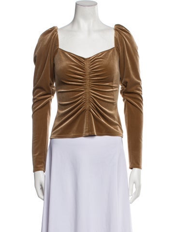 A.l.c. Tops Square Neckline Long Sleeve Crop Top M